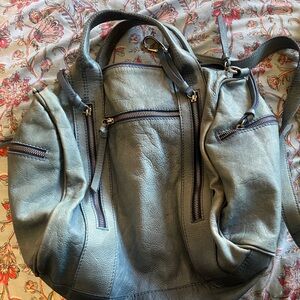 Johnny Was Blue Hobo Bag